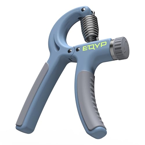 EQYP Hand Grip Strengthener Set Adjustable Resistance – Forearm & Finger Exerciser Kit, Light Medium Heavy, Includes Counter Grip & Donut Squeeze Balls for Strength Training & Home Use - color: Mid Blue – Hand Grip