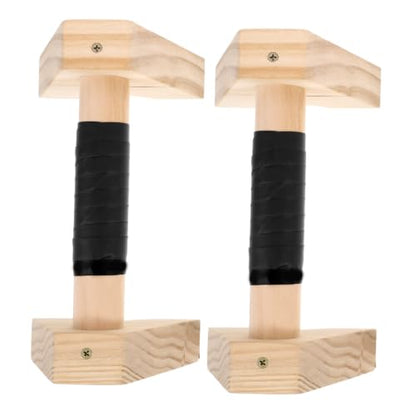 FOMIYES Wood Push up Bars Parallel Parallettes Beech Wood Non-slip Floor Handles for Men Women Strength Training Calisthenics Home Gym Equipment (2pcs, 30cm)
