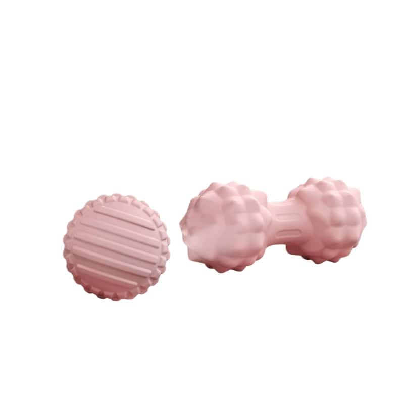 Fascia Massage Ball, TPR Trigger Point Ball & Peanut Ball for Men Women Muscle Relief Yoga Fitness ([Pink] Single Ball + Peanut Ball [Two Packs]) - color: [Pink] Single Ball + Peanut Ball [Two Packs]