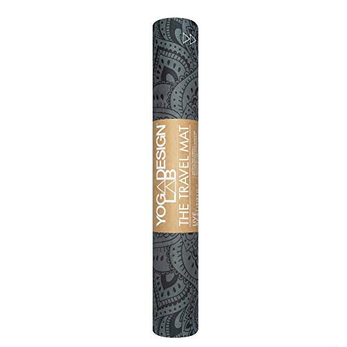 YOGA DESIGN LAB | Travel Yoga Mat | 2-in-1 Mat+Towel | Lightweight, Foldable, Eco Luxury | Ideal for Hot Yoga, Bikram, Pilates, Barre, Sweat | 1.5mm Thick | Includes Carrying Strap!