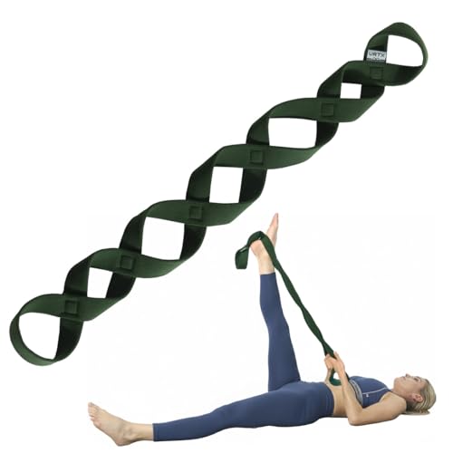 VRTX Stretch Straps for Exercise | Yoga & Pilates Stretching Bands w/ 7 Loops | Resistance Bands for Fitness Workout, Home Gym, Physical Therapy | Soft Mesh Cloth, Durable – Single Pack