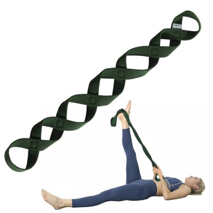 VRTX Stretch Straps for Exercise | Yoga & Pilates Stretching Bands w/ 7 Loops | Resistance Bands for Fitness Workout, Home Gym, Physical Therapy | Soft Mesh Cloth, Durable – Single Pack