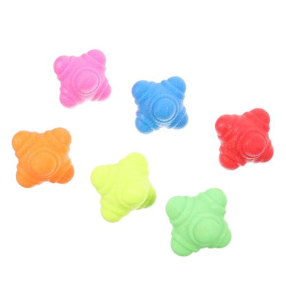 Garneck 6pcs Hexagonal Reflex Balls Reaction Training Balls for Fitness Agility Exercise Hand-Eye Coordination