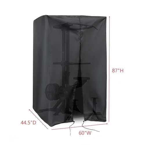 Squat Rack Cover, Waterproof Outdoor Gym Equipment Covers with Zipper for Squat Rack/Weight Lifting Rack/Home Gym Workout Equipment - size: 60''W X 44.5''D X 87''H