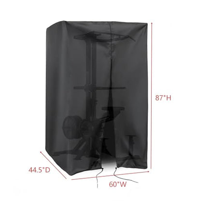 Squat Rack Cover, Waterproof Outdoor Gym Equipment Covers with Zipper for Squat Rack/Weight Lifting Rack/Home Gym Workout Equipment - size: 60''W X 44.5''D X 87''H