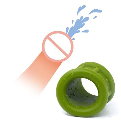 Silicone Cock Ring Ball Testicle Stretcher for Men-UFZ140(Green) - color: Green