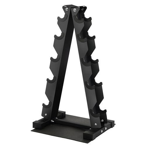 Fitvids A-Frame Dumbbell Weight Rack, Vertical Storage Rack for Dumbbells, Weight Stand Only for Home Gym Space Saver - style: A-Frame, 5-Tier
