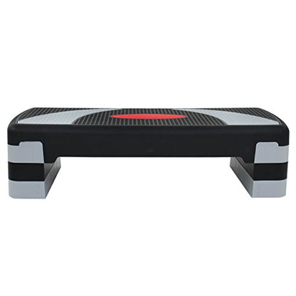 30'' Aerobics Stepper Workout Step Platform with 4" - 6" - 8" Adjustable Risers, Fitness Exercise Workout Trainer,Non-Slip Step Platform for Cardio, Core, Strength Training,Home Gym