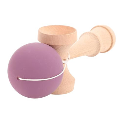 Wooden Kendama Toy Wood Ball and Cup Coordination Toy Catch Ball in Cup Game Catch Hand Eye Coordination Game for Beginner Birthday Party Supplies (Purple)