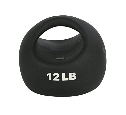 CanDo 10-3296 One Handle Medicine Ball, 12 lb, Black - size: 12 lbs