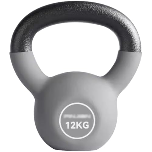 Kettlebell Weights for Women Men's Strength Training Competitive Kettle Bells, One-piece Plastic Dipping Cast Iron Kettle Ball, Home/Gym, Squat/Swing/Deadlift(Gray-12kg) - color: Gray-12kg