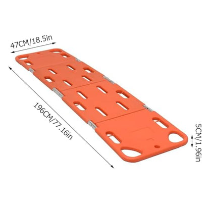 Foldable Spine Board Stretcher Backboard,Four-Fold Engineering Plastic Board for Long-Term Care,Water Floating Stretcher,Portable Transport Rescue Stretcher