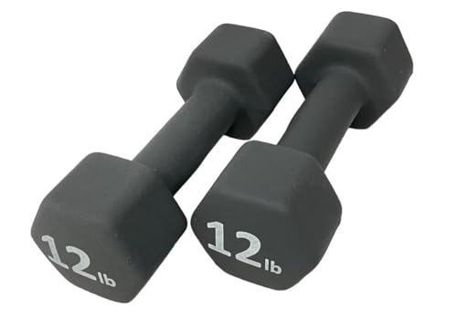 Neoprene Coated Dumbbell Hand Weight Set - style: 44-Pounds total -2 Pairs (10-LB, 12-LB)