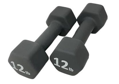 Neoprene Coated Dumbbell Hand Weight Set - style: 44-Pounds total -2 Pairs (10-LB, 12-LB)