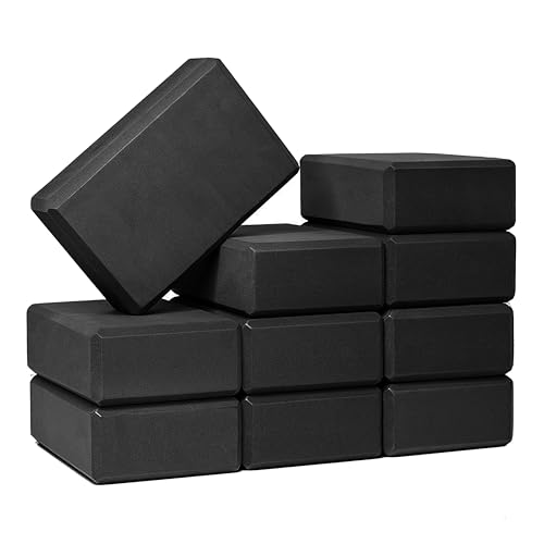 3" Yoga Block, 10 Pack Bulk EVA Foam Yoga Blocks, Firm and Supportive Yoga Brick, Balance Foam for Stretching, Pilates, and Workout, 3" x 6" x 9"