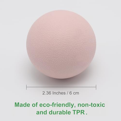 SIMPLECOOL Hard Massage Ball Lacrosse Ball Size Fascia Balls, 2 Pack, Pink - color: Pink