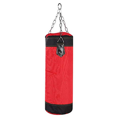 Tbest Heavy Boxing Punching Bag, Empty Sandbag Hanging Punching Bag Training MMA Kickboxing Muay Thai Boxing Sandbag Hook Kick Sandbag for Kid Adult - color: Red, size: 60CM