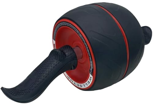 Ab Roller Wheel with Built-in Spring Resistance, Ergonomic Core Workout Equipment for Home Gym, Dual-Wheel Design & Non-Slip Grips - 300lb Capacity