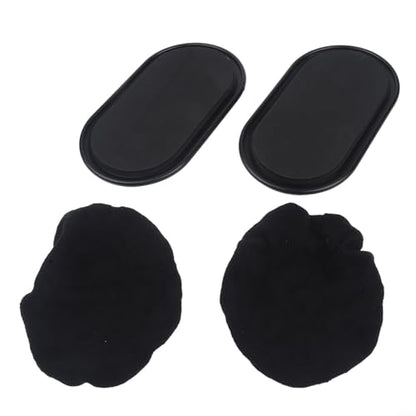 Set Of Two Pilates Slider Plates For Core And Muscle Toning With Dual Material Base Suitable For Carpet And Hardwood Floors(Black) - size: Black
