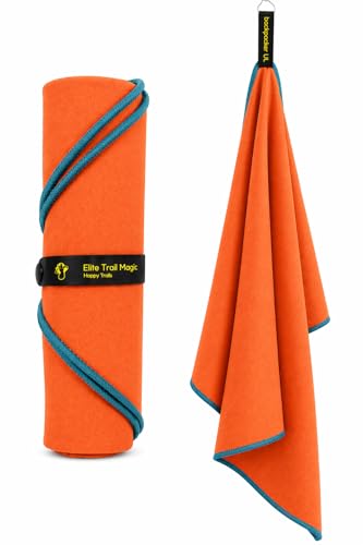 Backpacking Ultralight Quick Dry Microfiber Soft Fast Drying Hand and Face Towel Wash Cloth Camping Yoga Hiking Active Lifestyle (Orange, Medium 16x28) - color: Orange, size: Medium