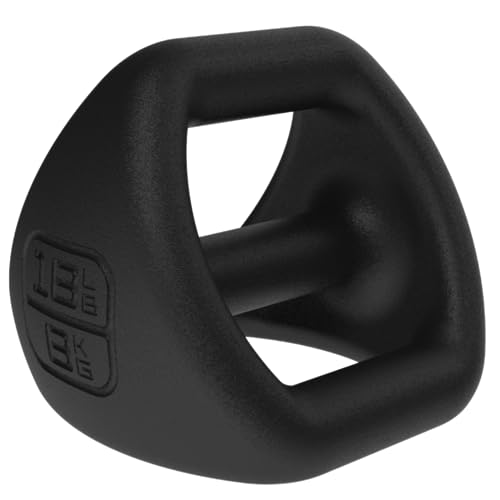TRX YBell Pro Series 3-in-1 Dumbbell, Kettlebell and Push Up Stand Workout Equipment | Commercial Grade Powder Coated Surface | Perfect for Strength Training & Conditioning Workouts - size: 18 lbs