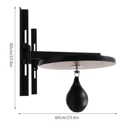 Speed Bag Platform, Heavy Duty Boxing Speed Bag, Adjustable Height Boxing Training Equipment with Punching Ball, Wall-Mounted Boxing Speedbag, Suitable for Home Fitness, Gym, Boxing Enthusiast, Black