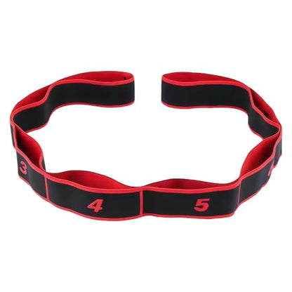 UncleS Elastic Tension Band Exercise Pull Rope Stretch Rope 8 Segment Pilates Stretching Band Female Resistance Training Equipment Fitness Exercise Resistance With Number - color: Red