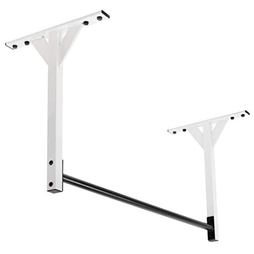 Wall or Ceiling Mount Pull Up Bar with 48” Straight Bar and 22” Risers, Double Wall Mounting Plates Fit 16” or 24” Studs and Joists by Ultimate Body Press