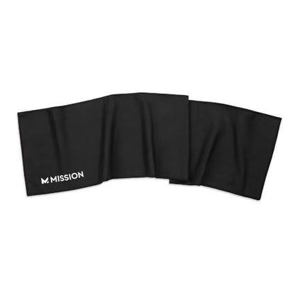 MISSION On-The-Go Cooling Towel - Soft, Lightweight Fabric - Cools Up to 2 Hours - UPF 50 Sun Protection - Machine Washable (Black) - color: Black