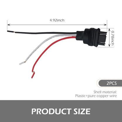 2 PCS 3157 Bulb Male Sockets Male Adapter, 12V-24V Waterproof Heat-resistant Connector Harness, for Turn Signals, Universal for Most Cars Trucks SUVs Vans (Black)