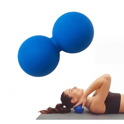 KYKJEYDD Peanut Massage Ball - Double Lacrosse Ball for Deep Tissue Massage & Myofascial Release, Medium Density Trigger Point Therapy Tool for Muscle Pain Relief, Neck, Back, Feet Father Day Gift