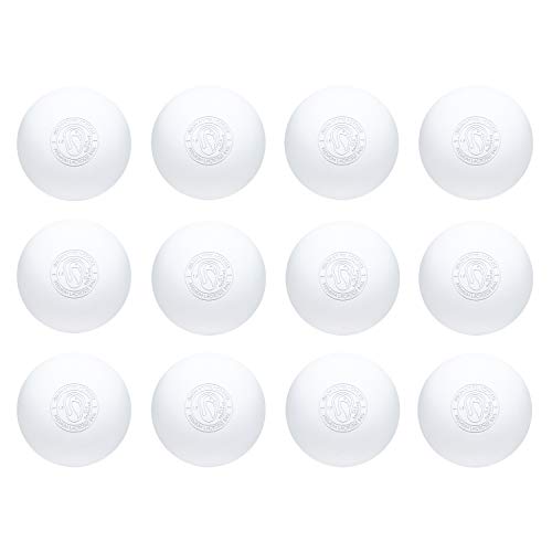Signature Lacrosse Ball Set - Packs of 2, 4, 8, 12, and 100 - No Chemical Smell Massage Balls, Myofascial Release Tools, Back Roller, Muscle Knot Remover - color: White, size: 12 Balls