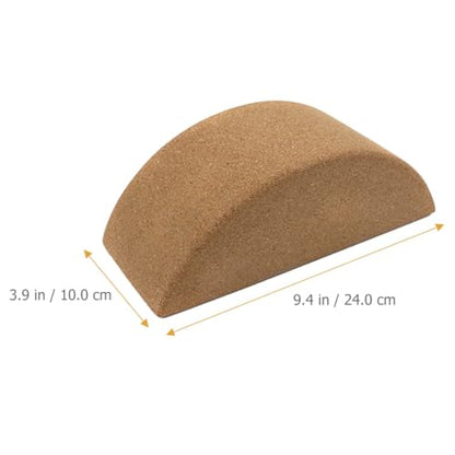 Homoyoyo Yoga Balance Brick Set, Small Cork Half-moon Blocks with Non-slip Surface for Core Strength Training and Stability Support, Sturdy Yoga Tool for Pilates and Fitness Workouts