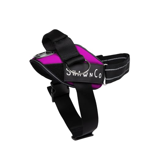 ShawnCo Essential Pro Dog Harness, No-Pull Pet Vest with 3 Leash Clips and Removable, Reflective Side Patches, Adjustable and Padded Harness for Small, Medium and Large Dogs (Orchid, M)