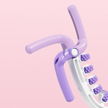 Massage Roller Multi Function Muscle Relaxation Roller Stick with 360 Degree Pressure Non Slip Handle Sturdy PP Material, Purple - color: Purple