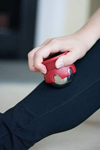 Massage Roller Ball - Stainless Steel Gel Balls for Heat + Ice Therapy - Back, Shoulder, Calf, Foot Massager with Heat or Cold - Myofascial Release - Deep Tissue Trigger Points - Hot Cold Roller.. - color: Red 55mm