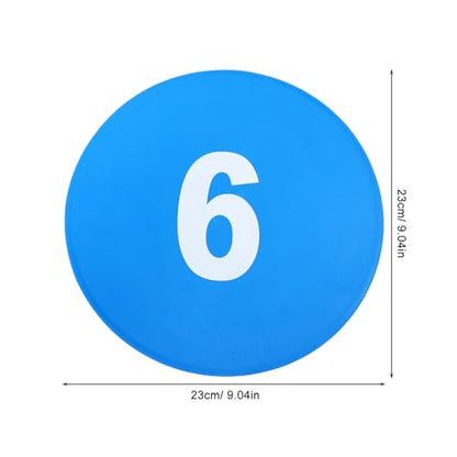 10pcs Football Training Discs 23cm Flat Cone Spot Markers Non-Slip Agility Points Navy Numbered Sports Markers for Soccer Speed and Agility Training