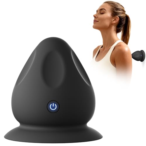 Mountable Massage Ball with Suction Base, Sports Relaxation Muscle Massage Tool, Deep Tissue Trigger Point Massager (Black)
