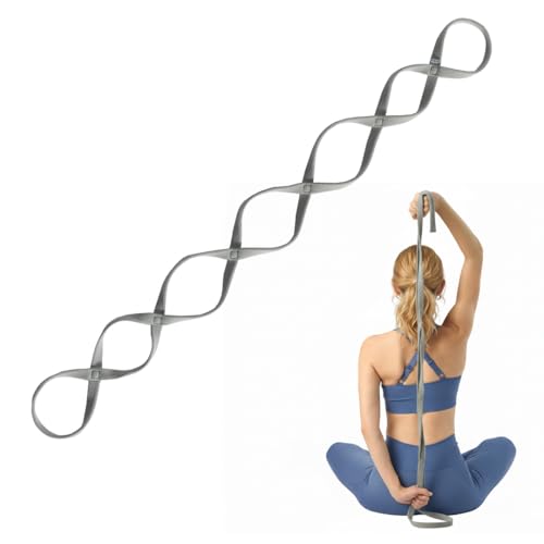 VRTX Stretch Straps for Exercise | Yoga & Pilates Stretching Bands w/ 7 Loops | Resistance Bands for Fitness Workout, Home Gym, Physical Therapy | Soft Mesh Cloth, Durable – Single Pack