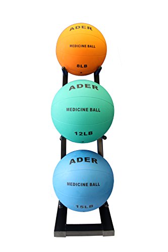 Ader Medicine Ball Set w/Rack - size: Rack + 8-12-25 LB Med Balls