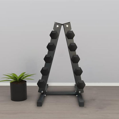 Dumbbell Rack Stand Only,A-Frame Dumbbell Weight Rack for Home Gym,Space Saving, Easy Assembly,6 Tier