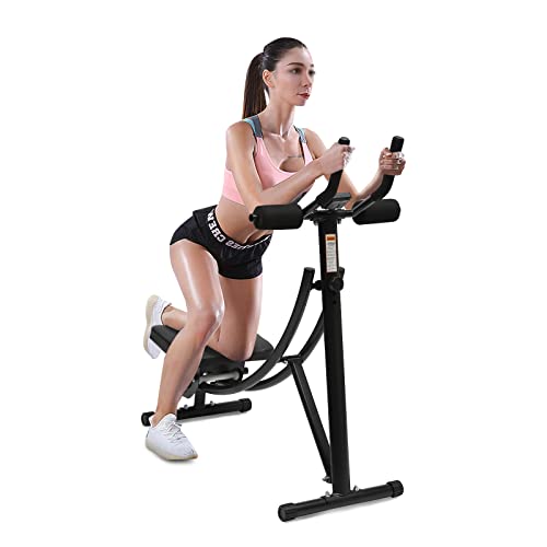 Ab Machine Abdominal Workout Machine Home Gym Exercise Machine with LCD Display, Slope Adjustment Fitness Equipment Silent Roller Core Strength Trainers for Abdomen Arms Back Legs Exercise