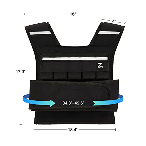 ZELUS Weighted Vest with Adjustable Weights for Home Workouts - color: 45lb Black