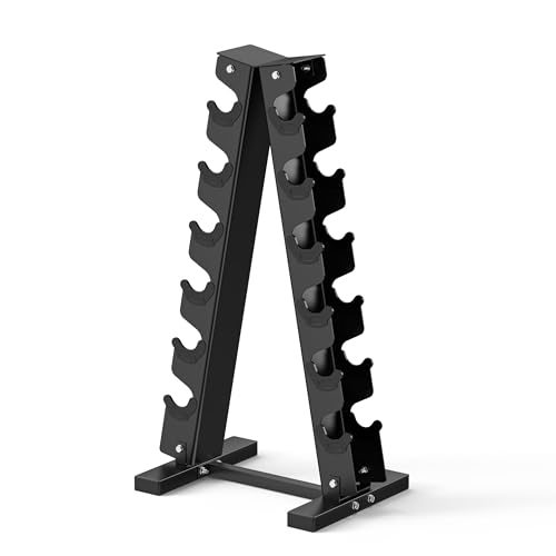 HANDBODE A-Frame Dumbbell Rack Heavy Duty Weight Stand for Dumbbells, Space-Saving Metal Storage Organizer, Sturdy Dumbbell Holder for Home Gym - style: 1 X 6-Tier A-Frame