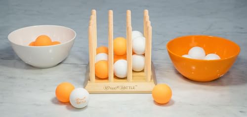 Bounce Battle Wood Edition - Fast-Paced Skill & Strategy Game, Includes 27 Balls & Wooden Cube - Kids 8+