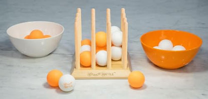 Bounce Battle Wood Edition - Fast-Paced Skill & Strategy Game, Includes 27 Balls & Wooden Cube - Kids 8+