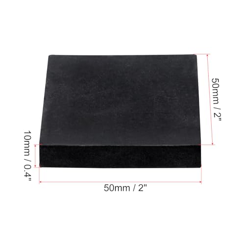 uxcell 4pcs Rubber Anti-Vibration Pads Hard Pad, 50mm Square Vibration Isolation Mats, 10mm Thickness Non-Slip Rubber Blocks, Anti-Skid Anti Noise for HVAC, Compressor, Air Conditioner