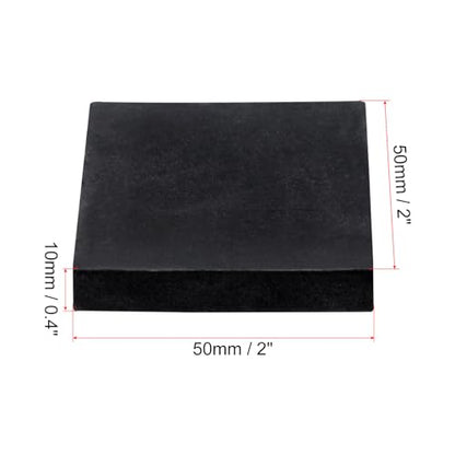 uxcell 4pcs Rubber Anti-Vibration Pads Hard Pad, 50mm Square Vibration Isolation Mats, 10mm Thickness Non-Slip Rubber Blocks, Anti-Skid Anti Noise for HVAC, Compressor, Air Conditioner