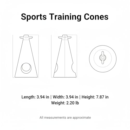 Sports Training Cones, Stackable PE Plastic Agility Markers for Field and Court Drills, Red (1 PC)