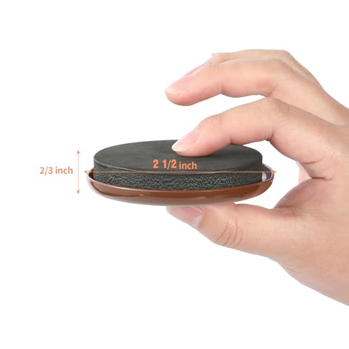 Round Furniture Sliders – 20 PCS2.5 Floor Protectors for Furniture – Strong Furniture Movers Sliders – Protects Floors from Scratches - size: 20pcs Brown 2.5"
